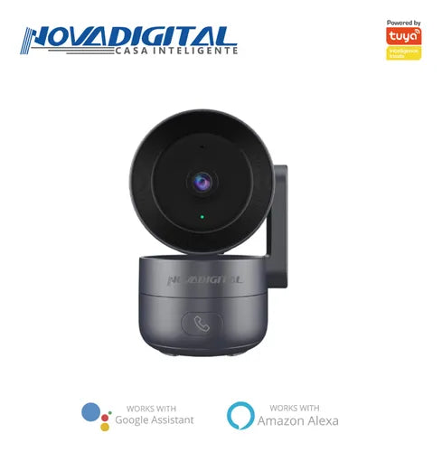 Câmera De Segurança Wifi Inteligente Novadigital Cs-call Botão Chamada Onvif Tuya Smart Life Alexa Google 110V 220V Bivolt Cinza