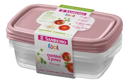 Kit 12 Pote Plástico Hermético 785ml Marmita Vasilha C Tampa