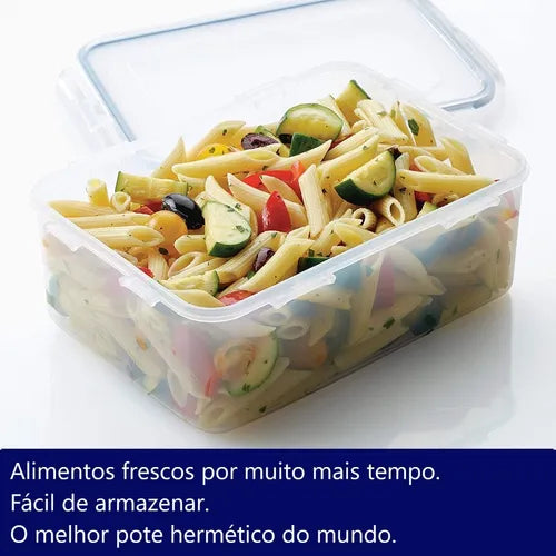 Kit 3 Potes Herméticos Cozinha Retangular Lock&lock 1100 Ml