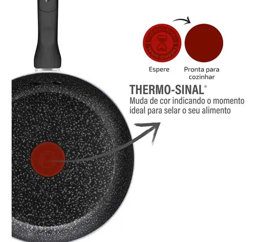 Frigideira Rochedo Stone Pro 24cm Preto