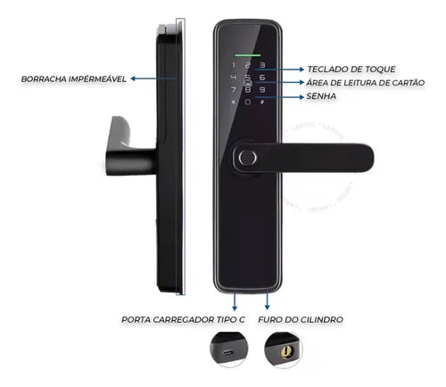 Fechadura Digital Eletrônica Biometrica Inteligente Wifi App