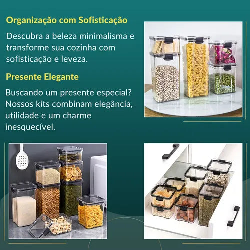 Kit Pote Hermetico Acrilico Potes Herméticos De Acrílico