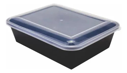 10 Pote Plástico Preto Freezer E Micro 850ml C/tampa R-041