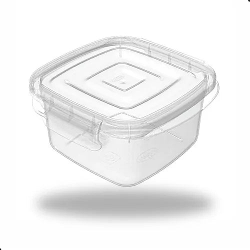 Pote Quadrado Com Travas Marmita Grande 3,7l Transparente
