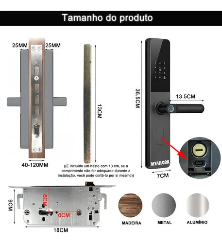Fechadura Eletronica Digital Biometria Senha Wifi+bluetooth
