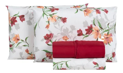 Jogo De Lençol Cama Casal Padrão Estampados 400 Fios 4 Peças Cor Sortidos Desenho Do Tecido Estampado