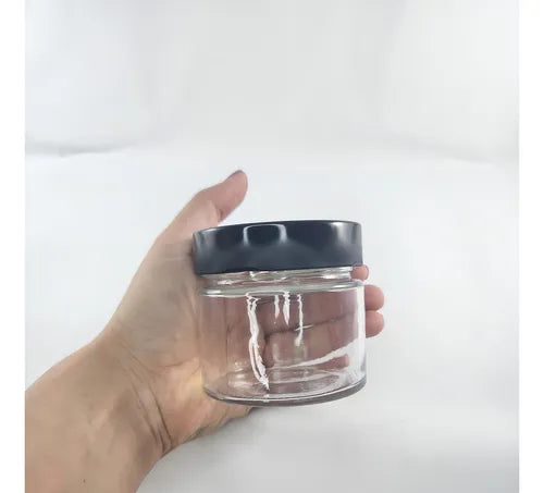24 Potes De Vidro Pianezza 210ml C/ Tampa Metálica Para Vela Cor Preto