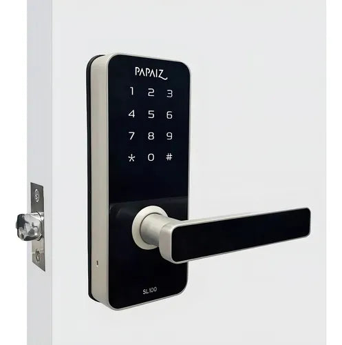 Fechadura Smart Lock Digital Sl100 Preta Com Prata Papaiz