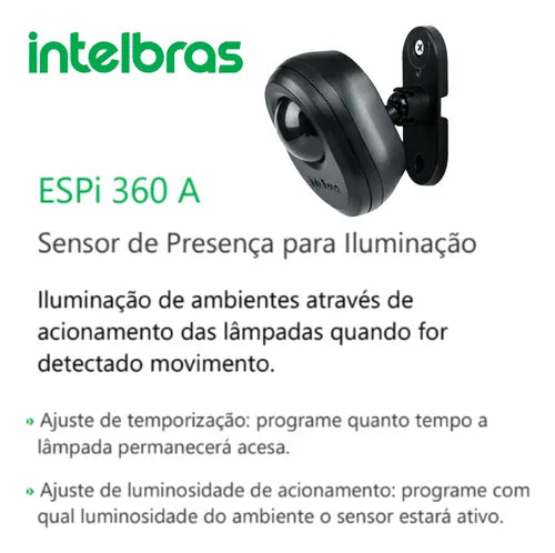 Interruptor Sensor Presença Iluminação Fotocélula Intelbras