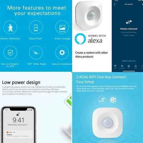 Sensor De Presença Inteligente Pir Tuya Alexa Google Home