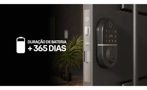 Fechadura Eletrônica Digital Compact Trinco Rolete Com Biometria E Senha Yale