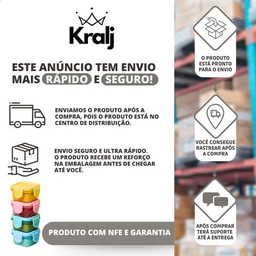 4 Mini Potinhos Potes Frutas Papinhas Grãos Lanche Com Trava