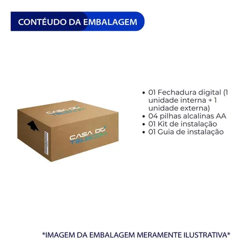 Fechadura Digital Elsys Dance Sobrepor Preta Design
