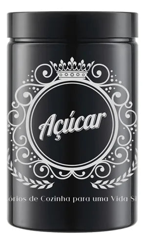 Pote De Plastico Café E Acucar Com Tampa De Rosca 1500ml Cor Preto