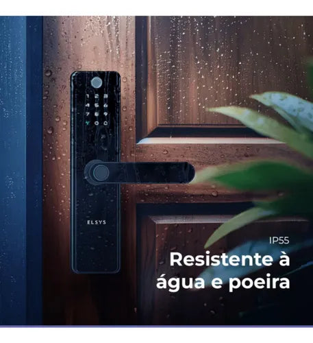 Fechadura Digital Sax De Embutir C/ Câmera Smart Wi-fi Elsys Preta