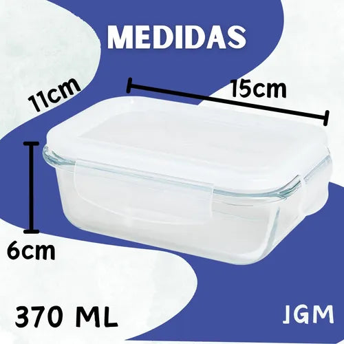 Kit 4 Potes Hermético Vidro 370ml E 640ml Marmita Com Trava