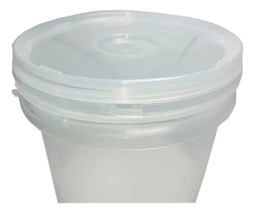 5un Balde Plástico Transparente Com Lacre Alça 3,2l Conserva