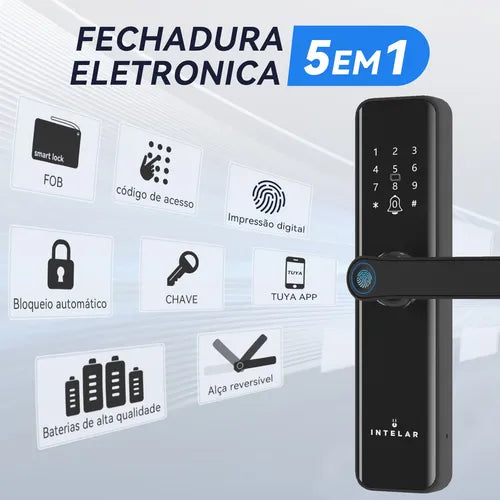 Fechadura Eletronica Digital Intelar Tuya Remoto Desbloquear