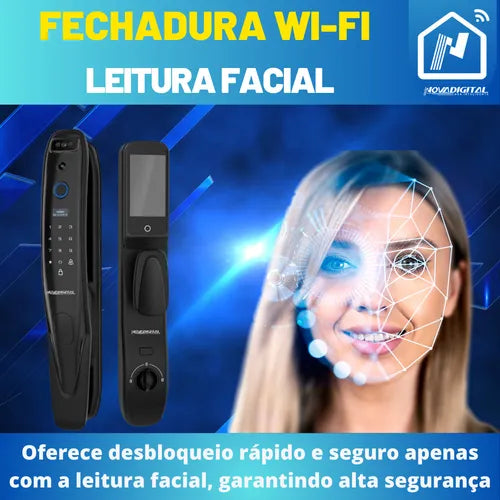 Fechadura Inteligente Leitura Facial Biometria Novadigital