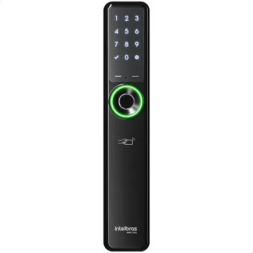 Fechadura Inteligente Sem Maçaneta Mfr7001 Embutir Intelbras Preto, Branco E Prata