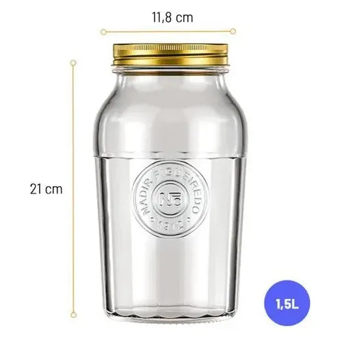 Pote De Vidro C/tampa Americano Vintage Retrô 1,5l Nadir