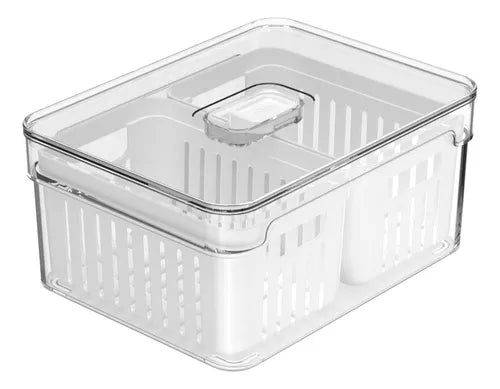 Organizador Clear Fresh 2,2l C/ 2 Cestos Of650nt Cor Transparente