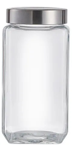 4 Potes Vidro 0,7l Porta Mantimento 700ml Tampa Rosca Inox