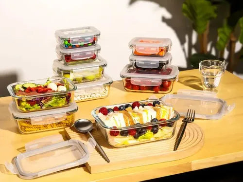 Conjunto De 10 Potes Vidro Keep Fresh Member's Mark