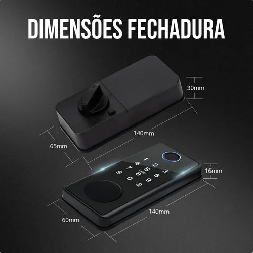 Fechadura Digital Ekaza Wifi Biométrica Sem Maçaneta Senha