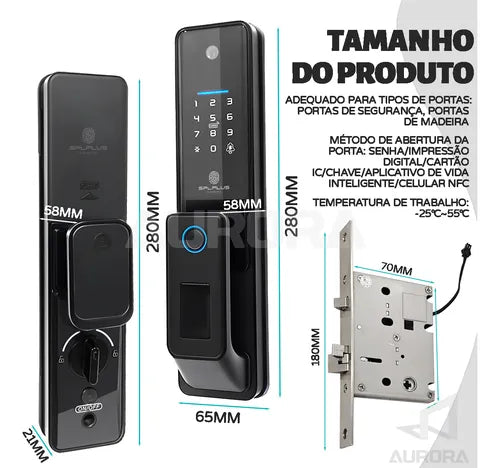 Fechadura Digital Inteligente C/ Wi-fi E Biometria App Tuya