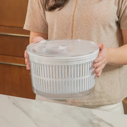 Conjunto Secador E Organizador De Salada Clear Fresh 5,5l Ou Cor Tampa Branca
