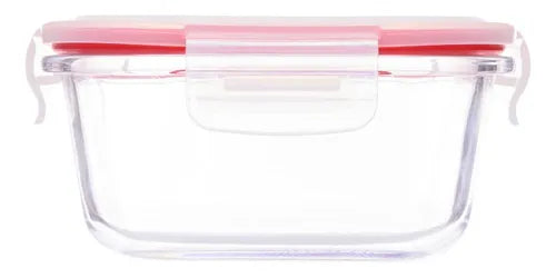 Pote De Vidro Hermético 520ml Quadrado Invicta Cor Branco