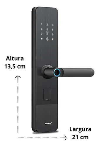 Fechadura Eletrônica Digital com Biometria Cartão e Senha Amvox Afc 1000