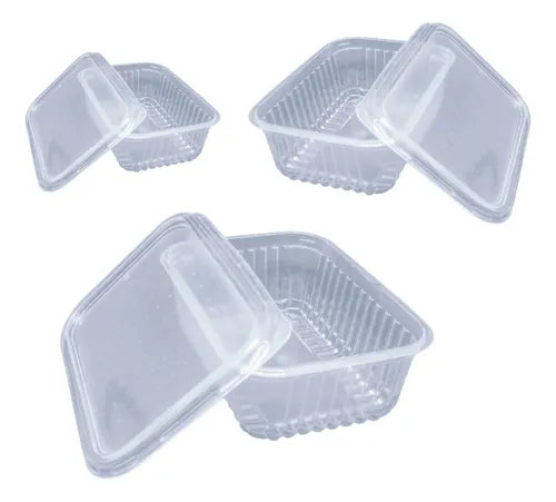 Kit3 Pote Retangular Tampa Hermética 150-350-750ml Prafesta