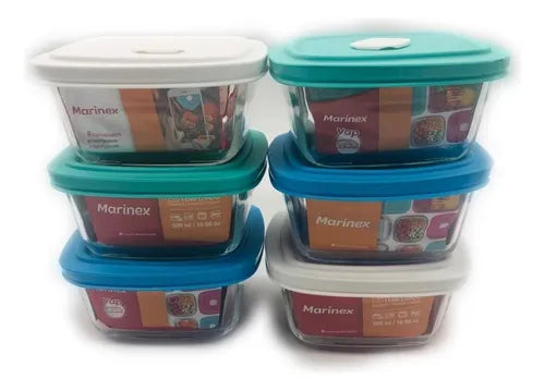 Jogo De Potes Marinex Facilita 500ml Com 6 Peças Ao Forno