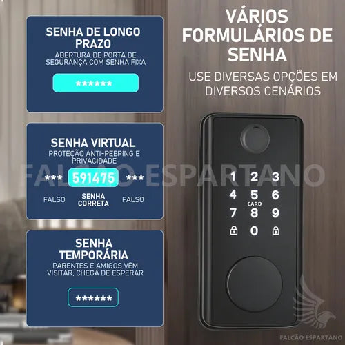 Fechadura Digital Eletrônica Biométrica Senha Tag App Wifi