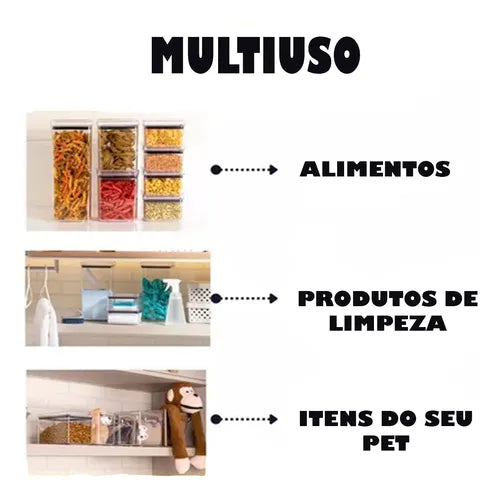 Pote Organizador Alimentos Armazenar Cozinha Hermético 2,1 L