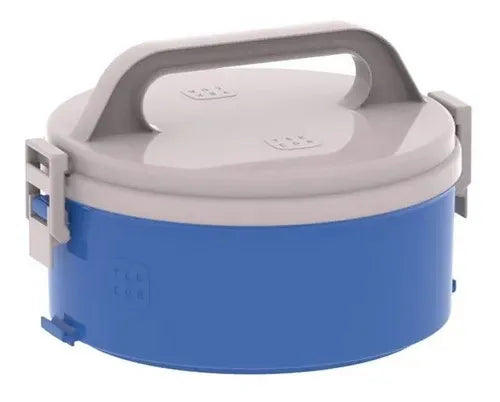 Marmita Termica Alça 1,5l Sem Divisória Microondas Azul