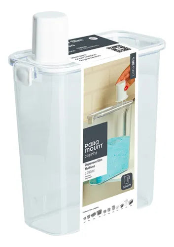 Pote Dispenser Multiuso Slim Com Copo Dosador Paramount