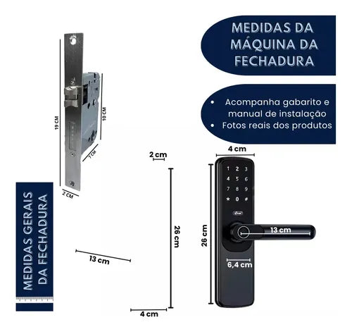 Fechadura Digital Biométrica Eletronica Touch Biometria App