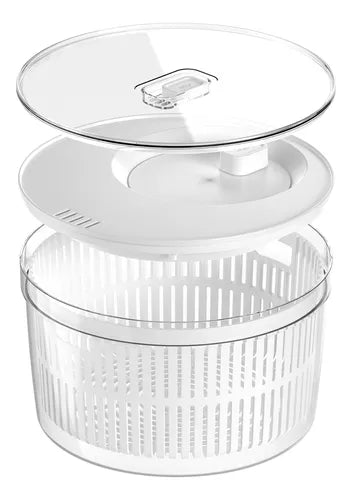 Conjunto Secador E Organizador De Salada Clear Fresh 5,5l Ou Cor Tampa Branca