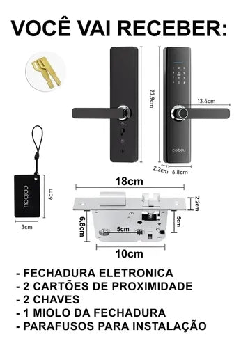 Fechadura Eletrônica Maçaneta Digital Prova D'água Wifi App