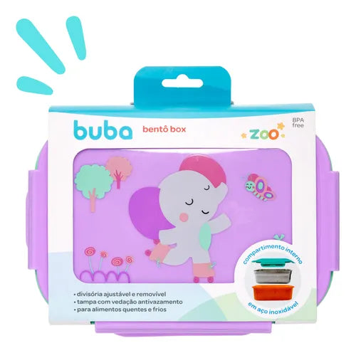 Lancheira Pote Marmita Inox Bentô Box Buba Zoo 600ml