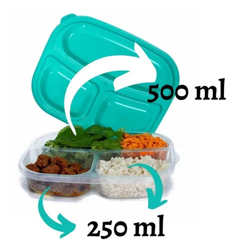 12 Potes Marmita Reutilizável Potes 500ml Freezer Microondas Cor Sortido