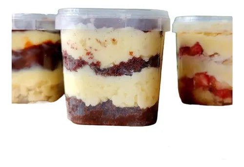 Kit 50un Pote Quadrado Lacre Bolo No Pote 220ml Leve 5 Pcts