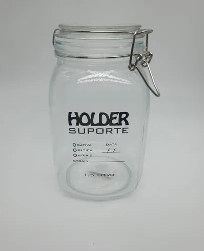 Pote Hermético De Vidro 1,5 L Holder Suporte - 1 Unid