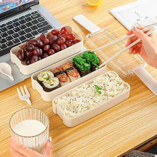 Marmita Fitness Lunch Box 900ml 3 Divisórias Cor Azul
