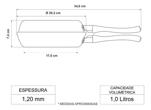 Omeleteira Tramontina Alumínio Antiaderente Starflon 20 Cm