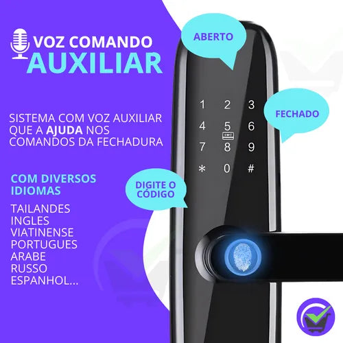 Fechadura Eletrônica Inteligente Digital De Embutir Wifi App