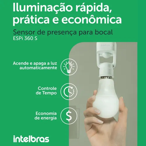 Sensor De Presença Lâmpada P/iluminação Fotocélula Bocal E27